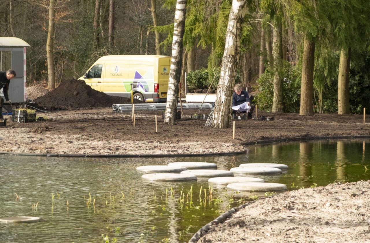 Aanleg zwemvijver stapstenen